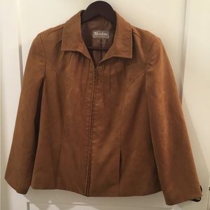 Size 6P zipper faux suede light jacket Tanjay